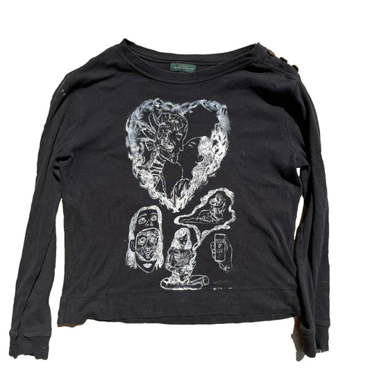 Future of Love LARGE long sleeve black graphic tee