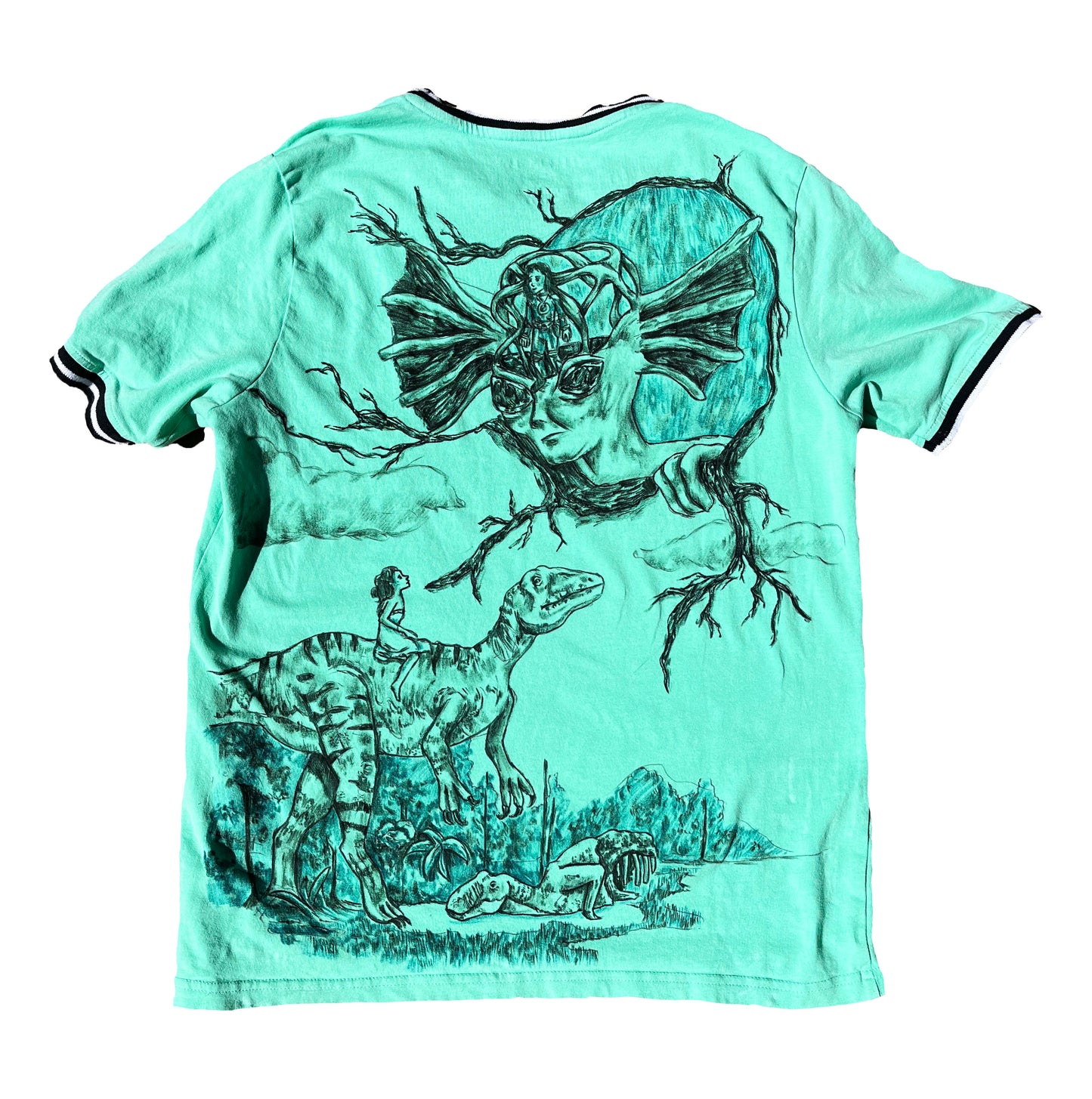 MEDIUM Evolution green short sleeve shirt