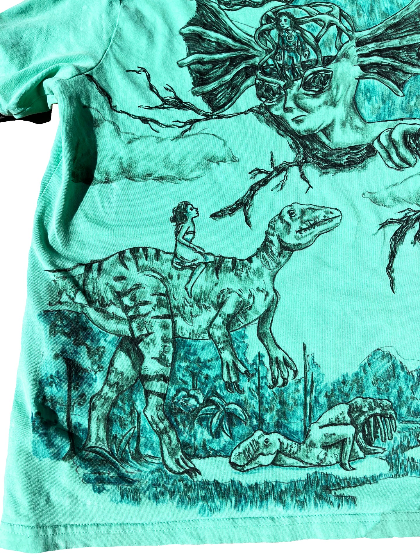 MEDIUM Evolution green short sleeve shirt