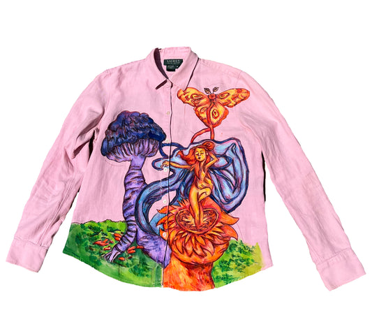 Divine 1/1 hand drawn button up shirt