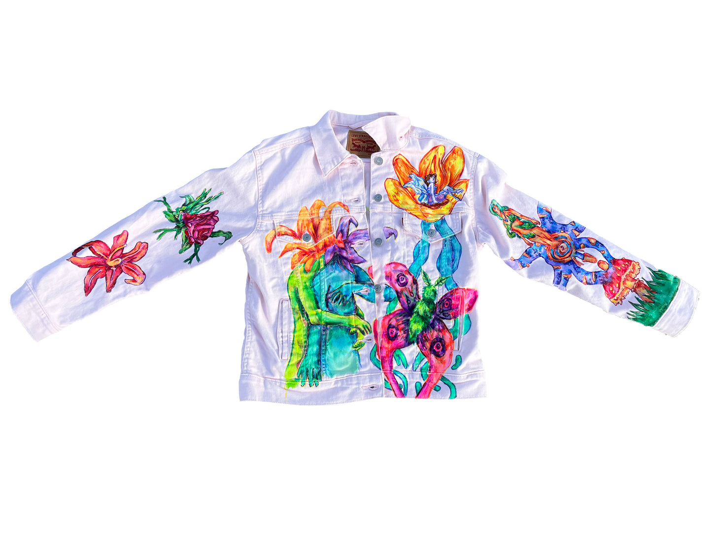 Garden Song 1/1 hand drawn pink jacket