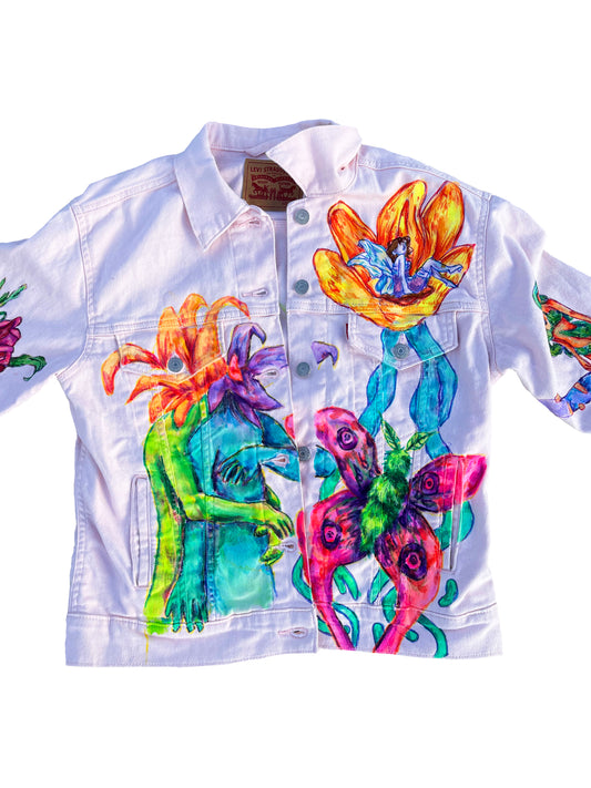 Garden Song 1/1 hand drawn pink jacket