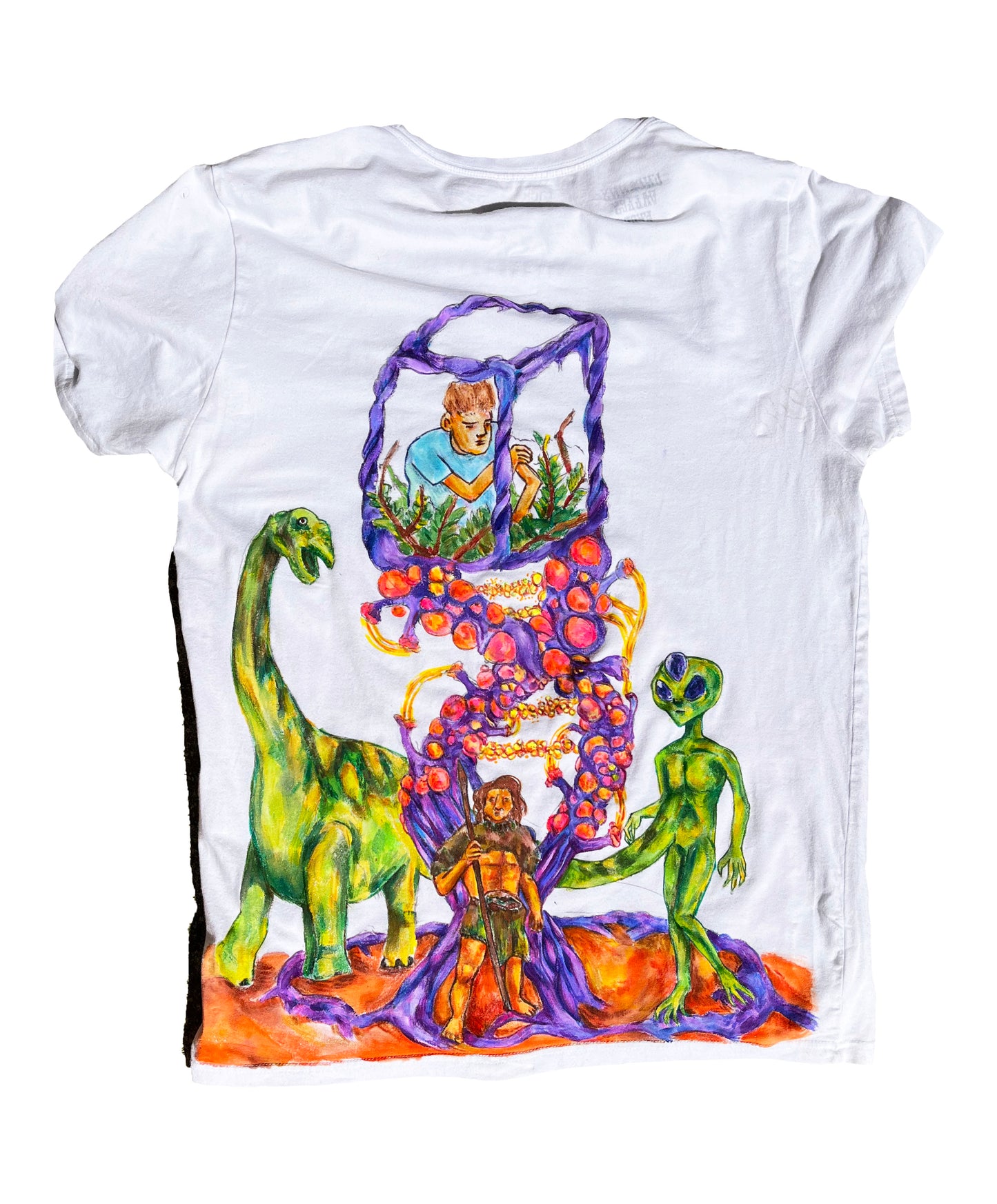 LARGE Evolution white short sleeve shirt