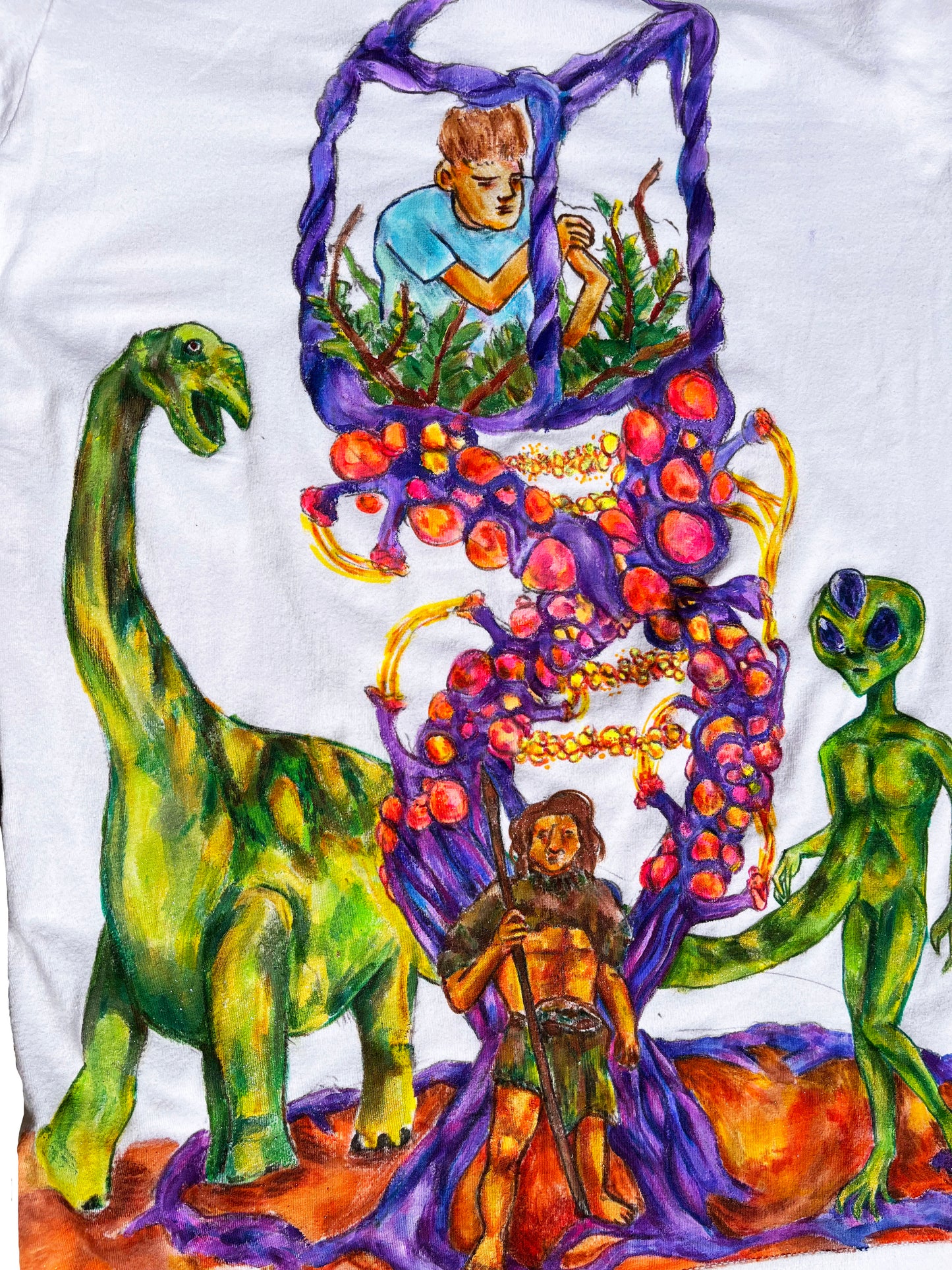 LARGE Evolution white short sleeve shirt