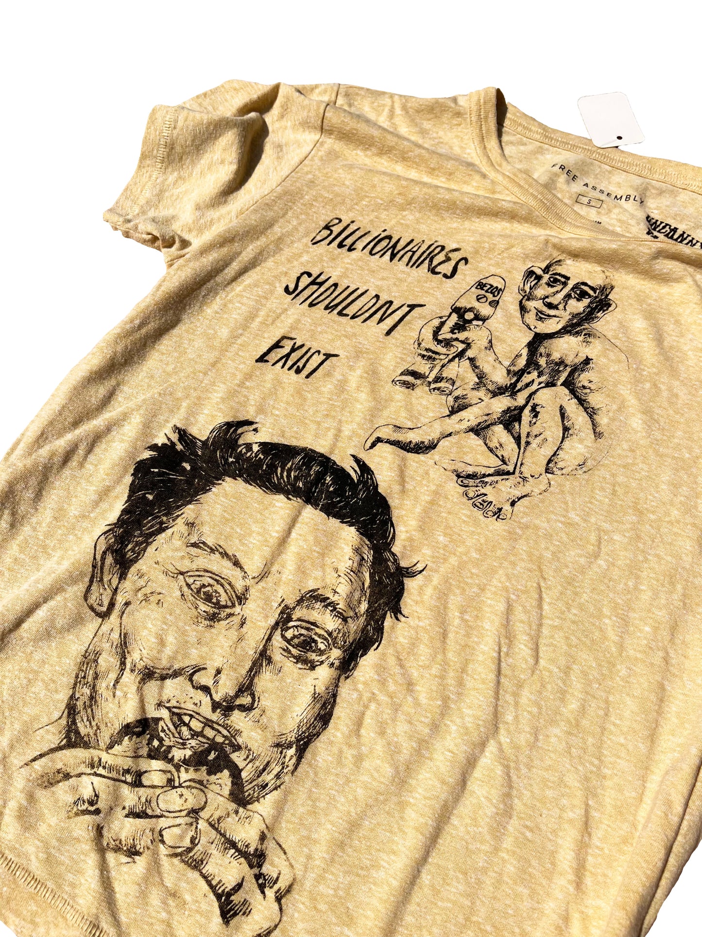 SMALL Billionaires Shouldn't Exist yellow shirt