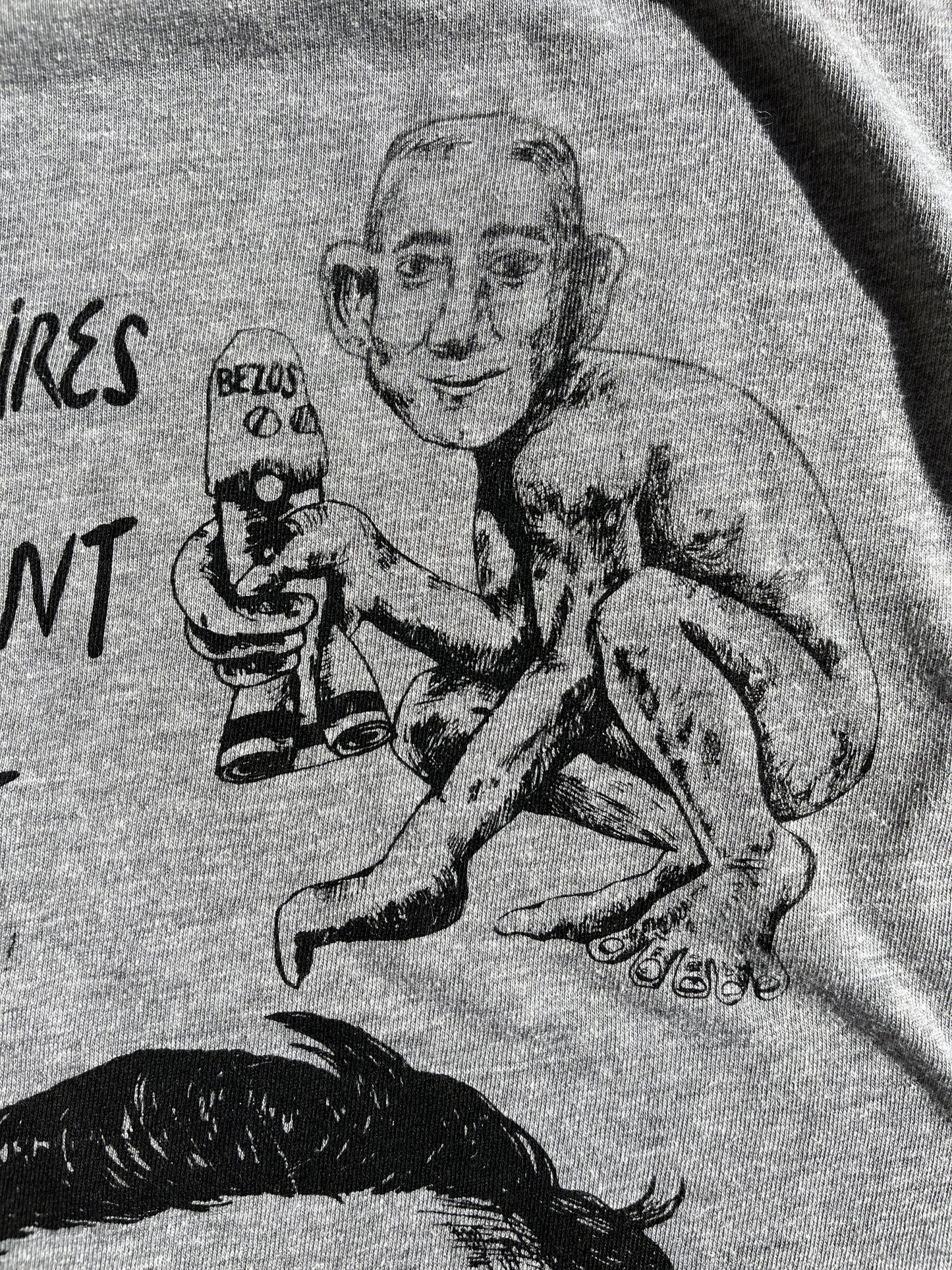 XL Billionaires Shouldnt Exist long sleeve gray graphic tee shirt 22