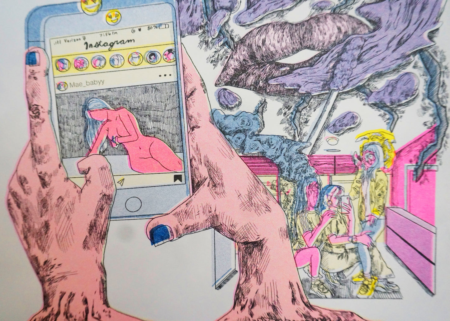 Beauty is a Moderate Inconvenience Risograph Print