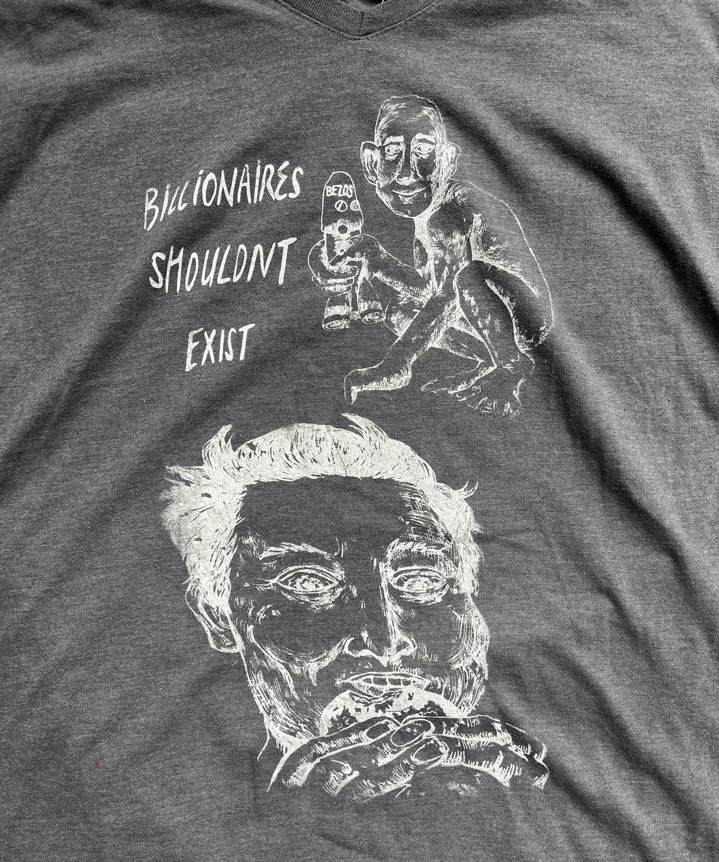 2XL Billionaires Shouldn't Exist gray graphic tee shirt 01