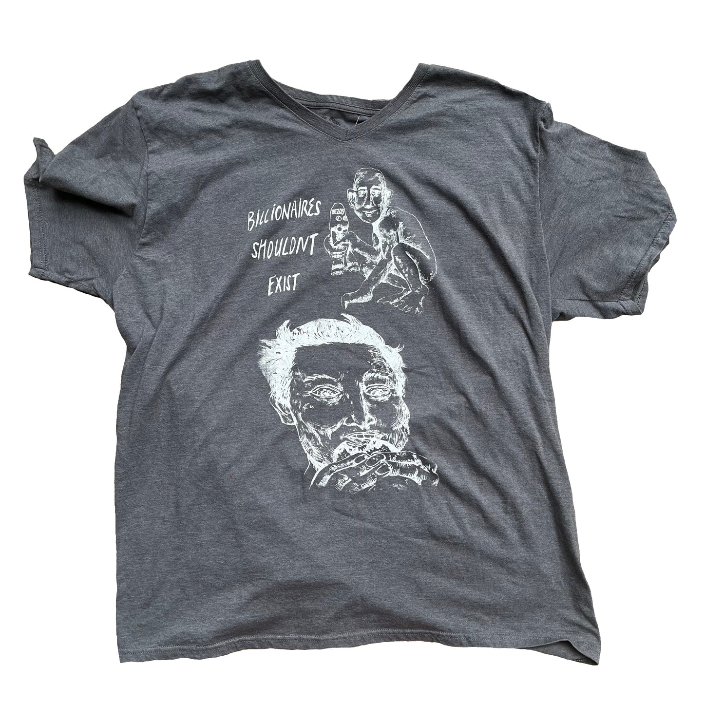 2XL Billionaires Shouldn't Exist gray graphic tee shirt 01