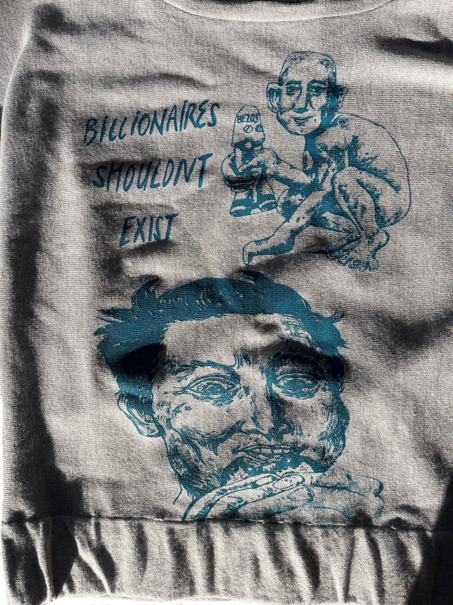SMALL Billionaires Shouldnt Exist gray sweater 17
