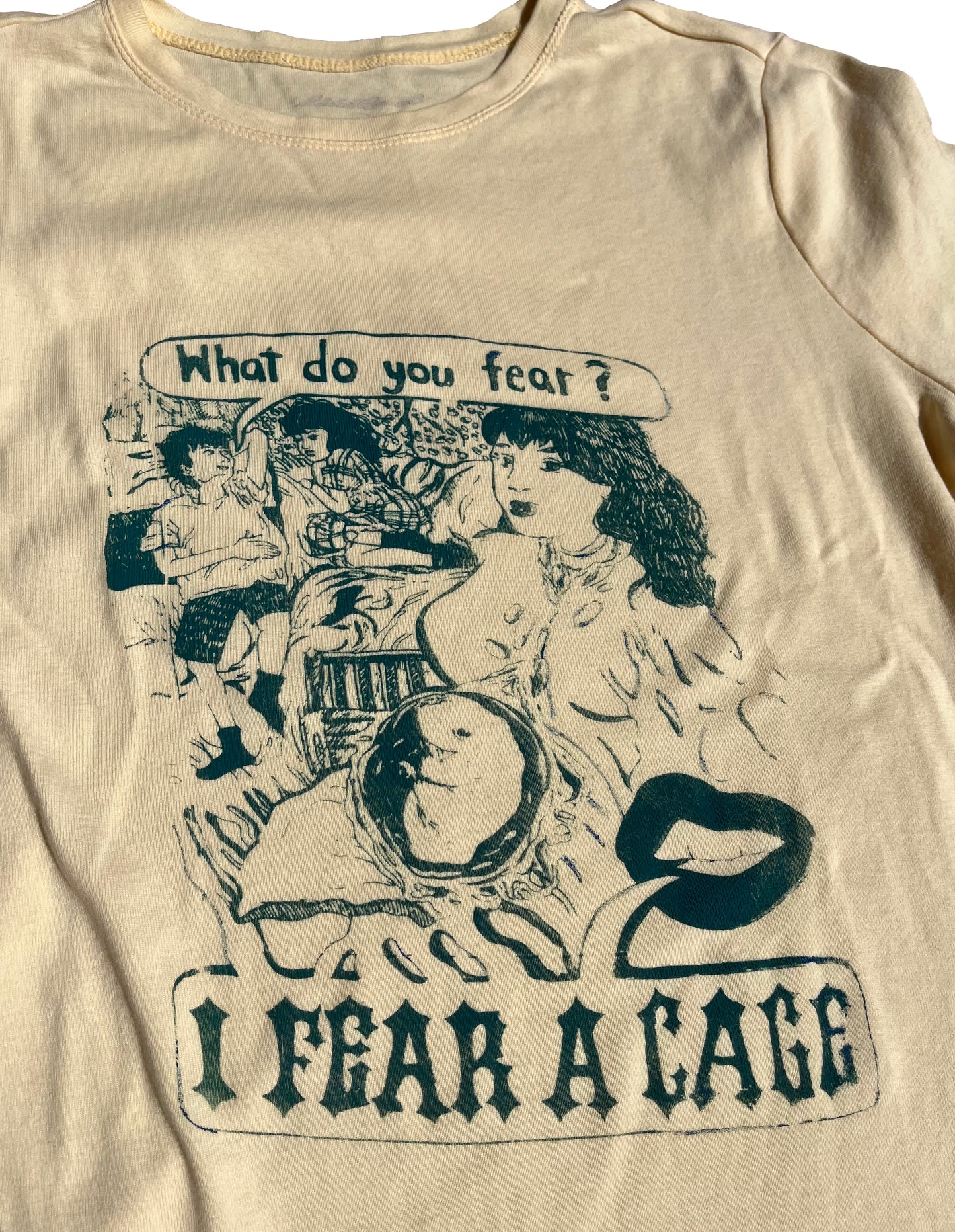 Large I Fear A Cage 06 Graphic Tee Shirt