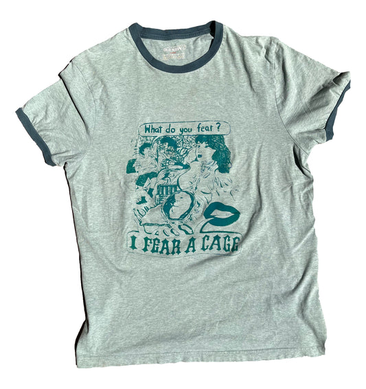 Large I Fear A Cage 02 Graphic Tee Shirt