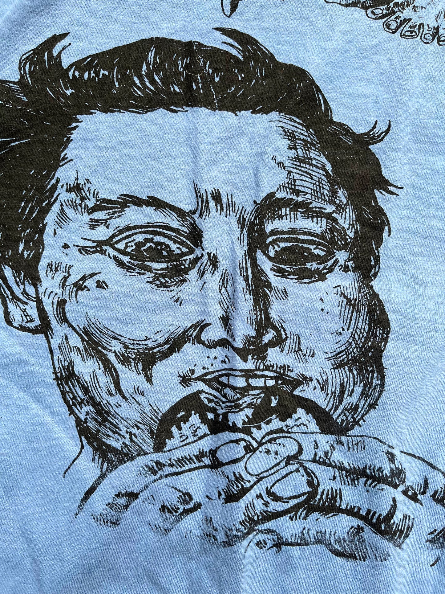 LARGE Billionaires Shouldn't Exist blue graphic tee shirt 06