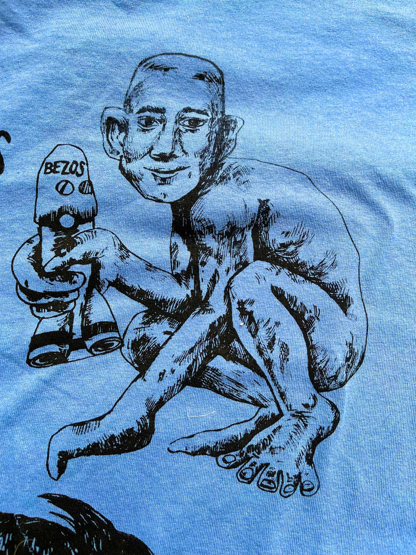 LARGE Billionaires Shouldn't Exist blue graphic tee shirt 06