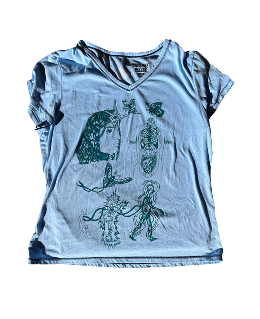 LARGE Journey short sleeve blue graphic tee shirt 02