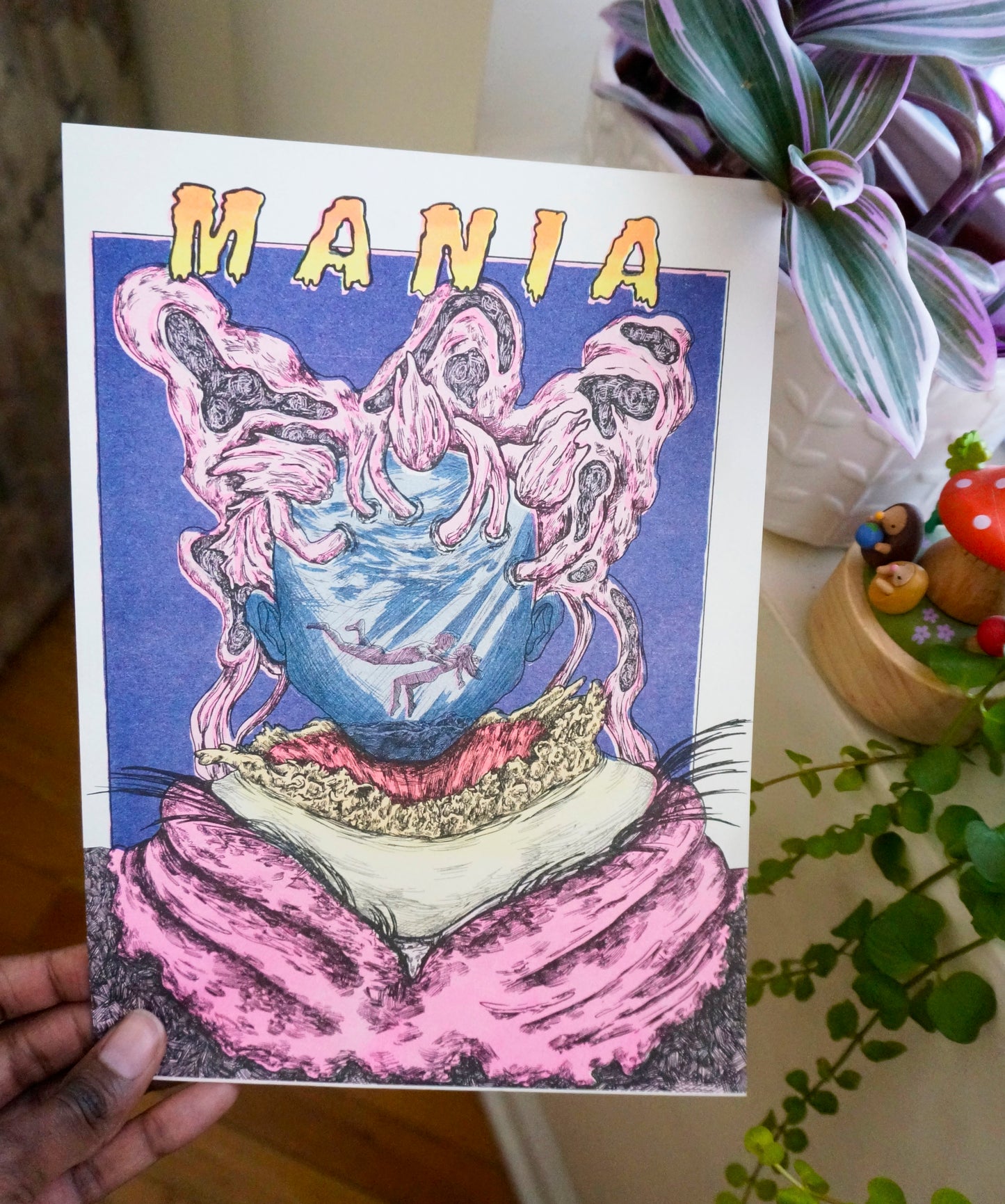 Mania Risograph Print