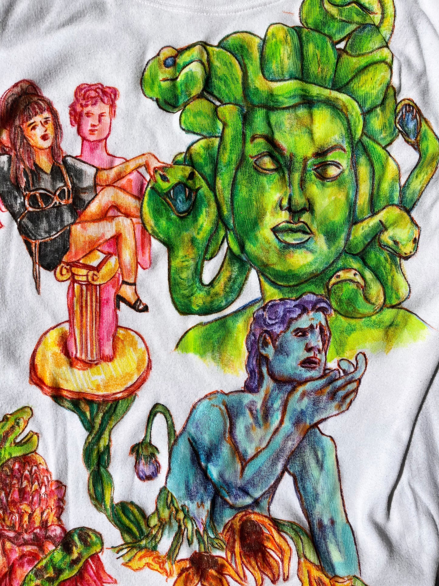 Medusa 1/1 Hand Drawn Graphic Tee Shirt