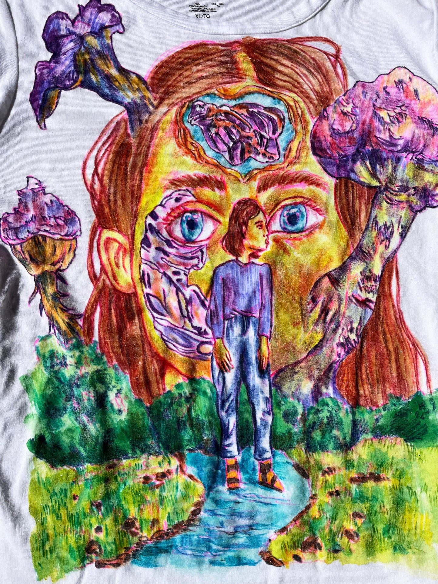 Girl in the World 1/1 Hand Drawn Graphic Tee Shirt
