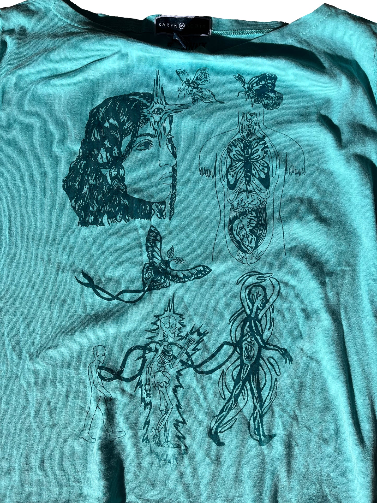 MEDIUM Journey short sleeve teal blue graphic tee shirt 05
