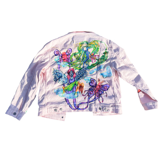 Garden Song 1/1 hand drawn pink jacket