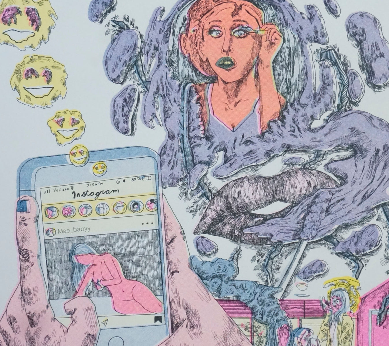 Beauty is a Moderate Inconvenience Risograph Print – Uncanny Valley Shop