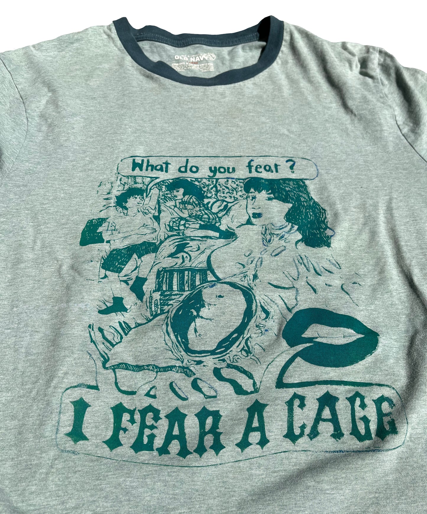 Large I Fear A Cage 02 Graphic Tee Shirt