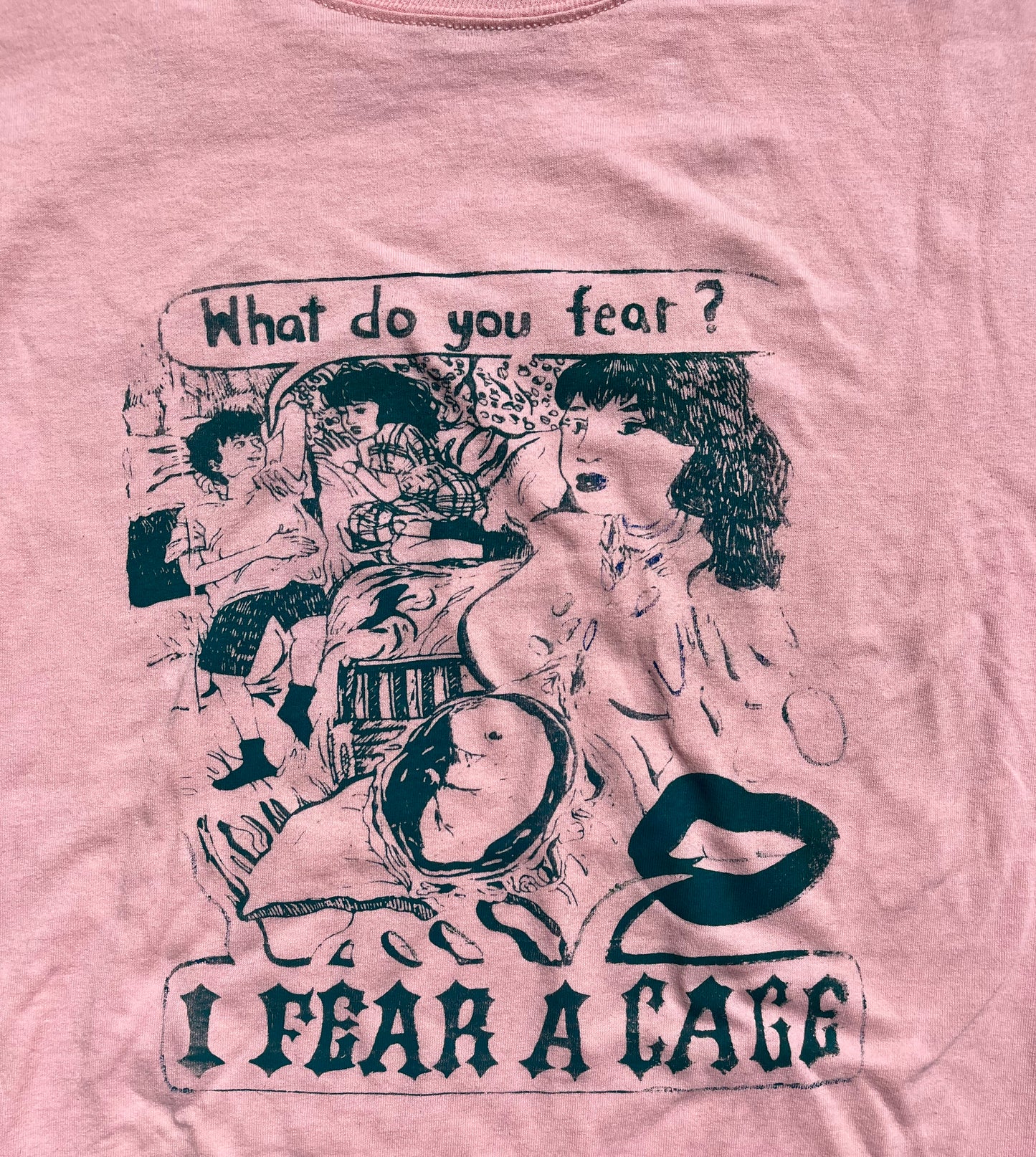 Large I Fear A Cage 01 Graphic Tee Shirt