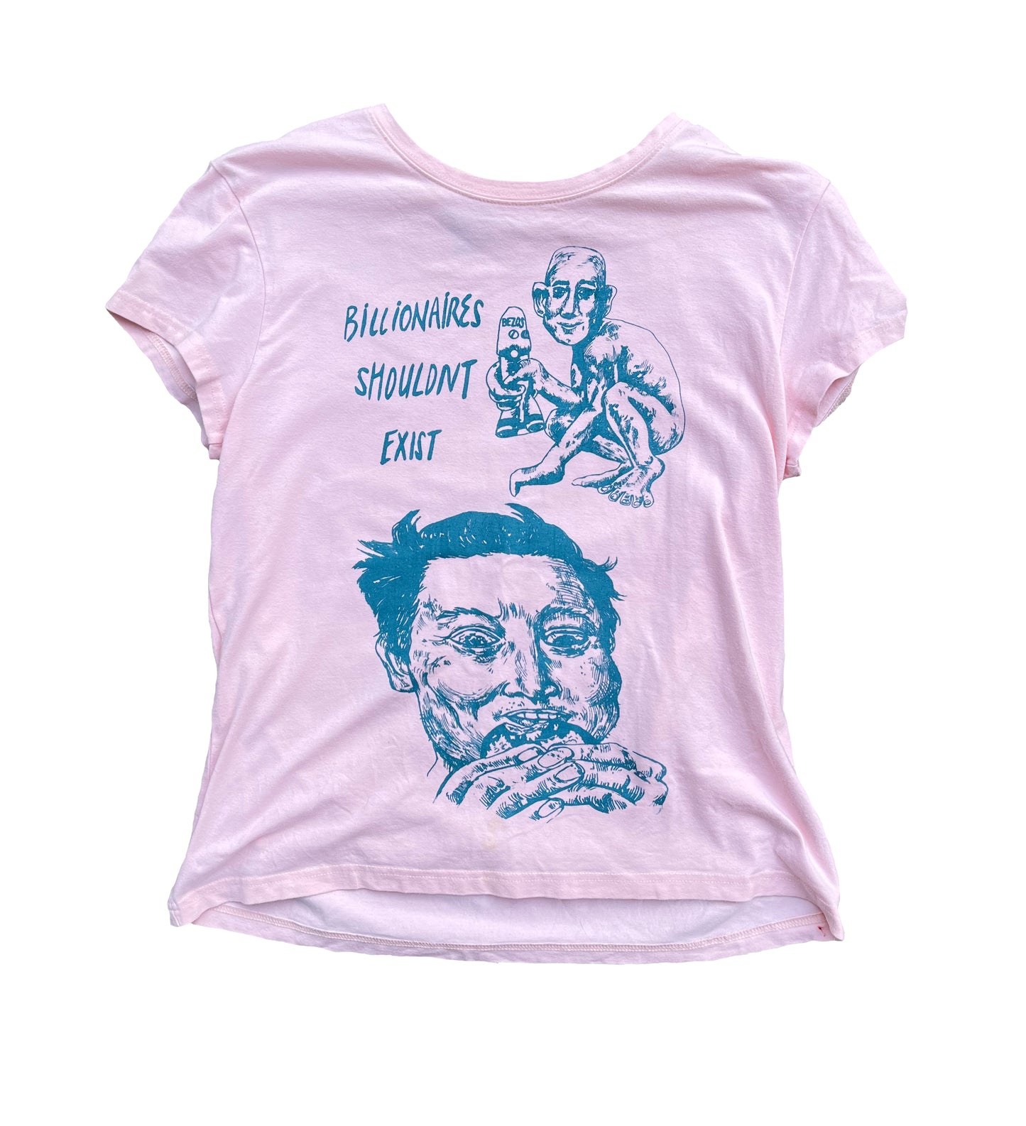 XL Billionaires Shouldnt Exist pink graphic tee shirt 12