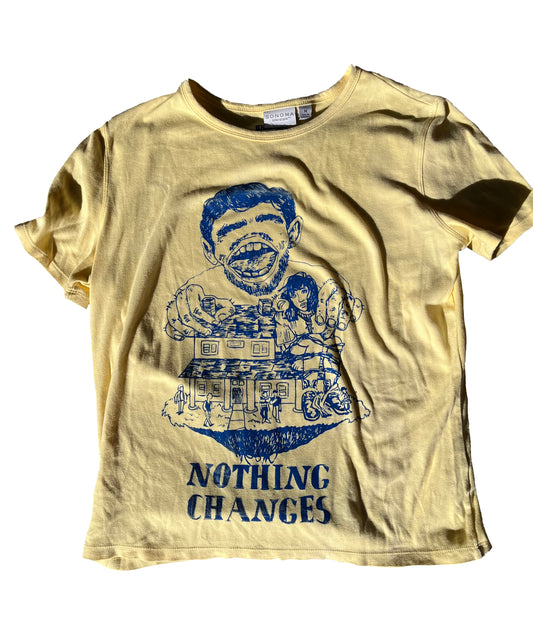 MEDIUM Nothing Changes short sleeve yellow graphic tee shirt 02