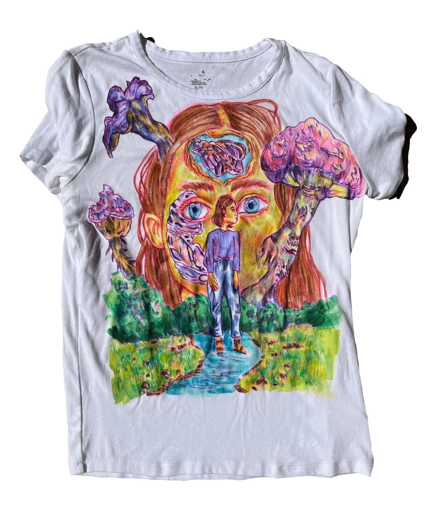 Girl in the World 1/1 Hand Drawn Graphic Tee Shirt