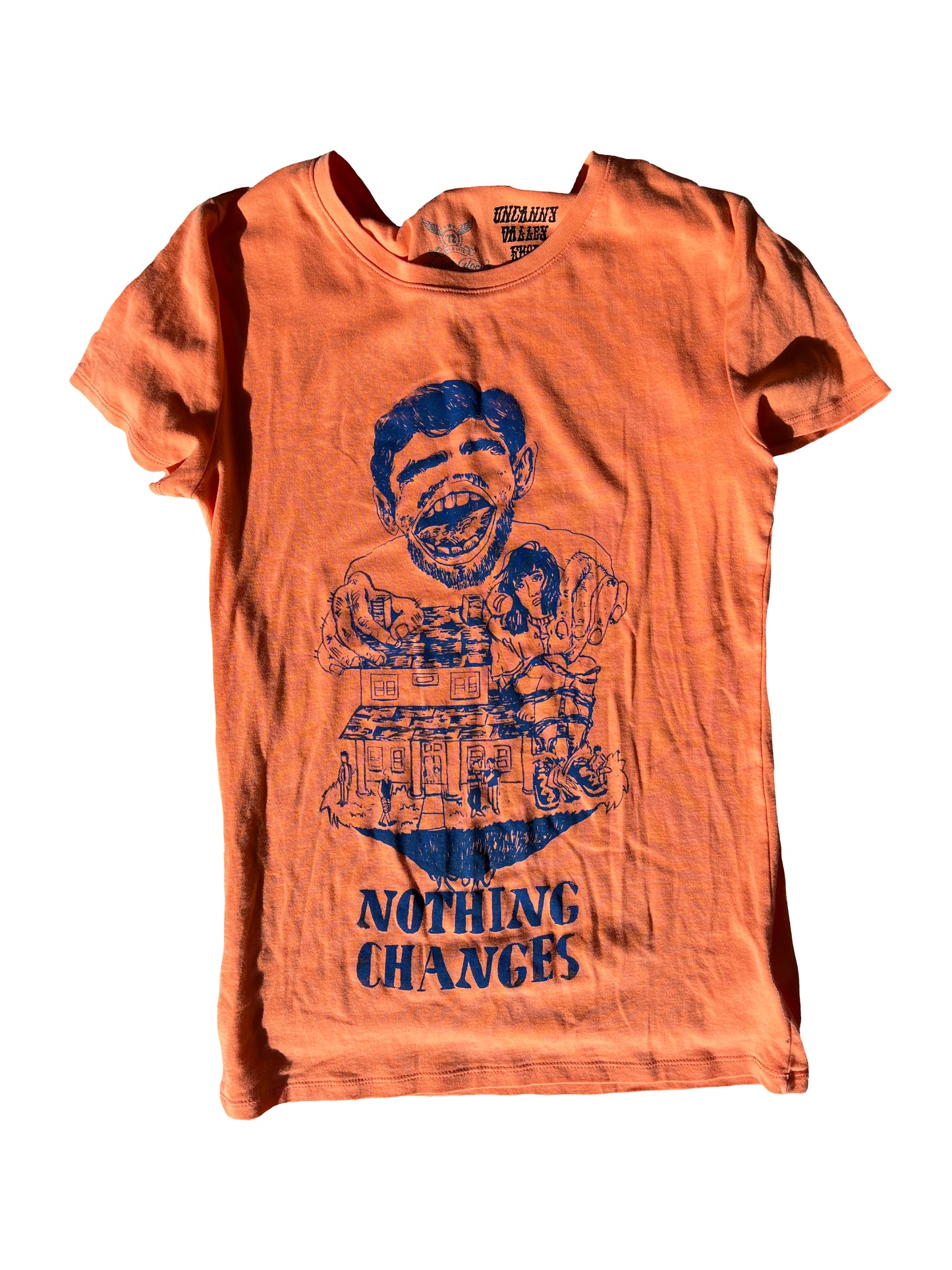 MEDIUM Nothing Changes short sleeve orange graphic tee shirt 03